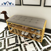 北欧创意换鞋凳服装鞋店沙发长凳床尾凳储物试鞋凳双层穿鞋休息凳 三维工匠收纳凳