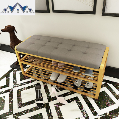 北欧创意换鞋凳服装鞋店沙发长凳床尾凳储物试鞋凳双层穿鞋休息凳 三维工匠收纳凳