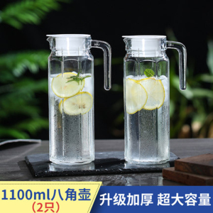 [补贴10%]冷水壶玻璃水壶大容量泡茶壶家用开水杯果汁扎啤壶饮料凉水壶高硼