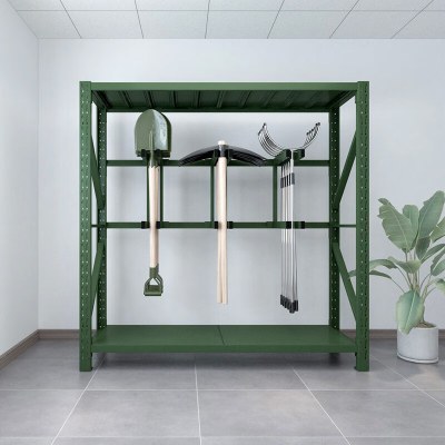 域赢防爆盾牌架铁锨锹镐架军绿色货架物资装备摆放展示架存放收纳货架器材架货架 2米锹镐架重型500kg