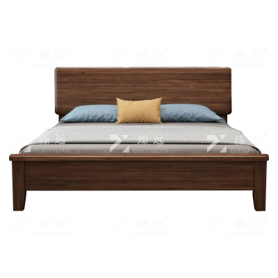 臻远 ZY4022913 实木床胡桃木单人床1.5米