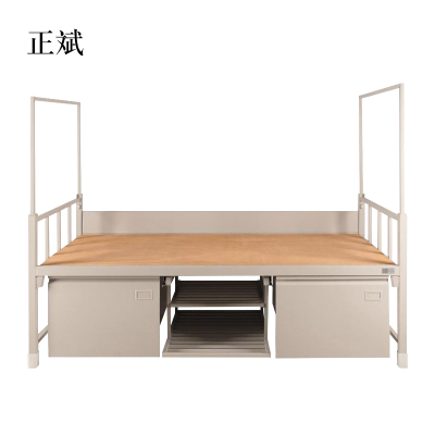 正斌制式营具单人床边防消防官兵士兵军区宿舍单人床含柜钢制加厚单层床