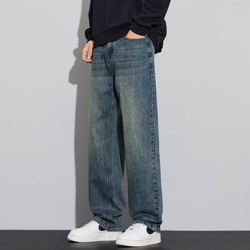 新款秋冬牛仔裤子男宽松高街美式街潮时尚高品质欧美风潮男直筒裤_47