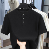 春夏新款男士纯色短袖圆领休闲时尚简约青年轻薄舒适透气男装