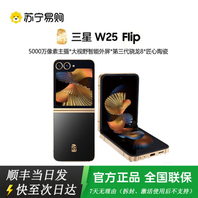 三星 心系天下 W25 Flip(SM-W7025)12GB+512GB 陶瓷黑 大视野智能外屏 AI折叠屏手机