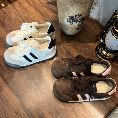 真皮阿甘鞋女秋季新款厚底增高运动鞋休闲女鞋通勤百搭德训鞋