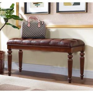 森美人美式换鞋凳实木长条凳脚踏沙发凳欧式进卧室床尾凳试穿鞋凳