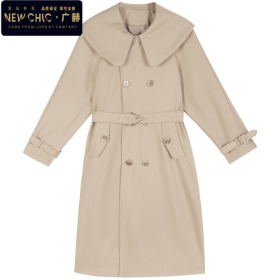 广赫今年流行风衣女中长款小个子炸街外套春秋过膝法式赫本风气质大衣风衣