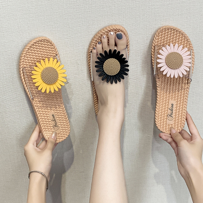 Ideamini沙滩拖鞋夏季新款网红一字透明平底防滑时尚外穿软底海边度假女鞋