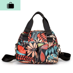 Ins帆布女包中年妈妈单肩斜挎包防水印花休闲牛津尼龙手提小布包NEW LAKE女斜挎包