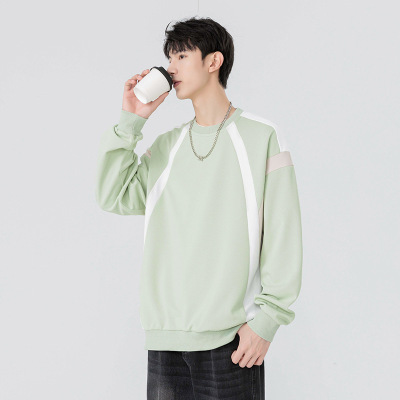 卫衣男秋冬季新款韩版潮牌学生宽松时尚休闲拼色圆领上衣男装