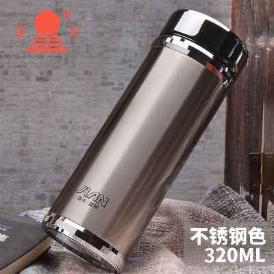 富光（FGA）保温杯男女士不锈钢商务办公泡茶杯过滤网车载便携水杯子闪银