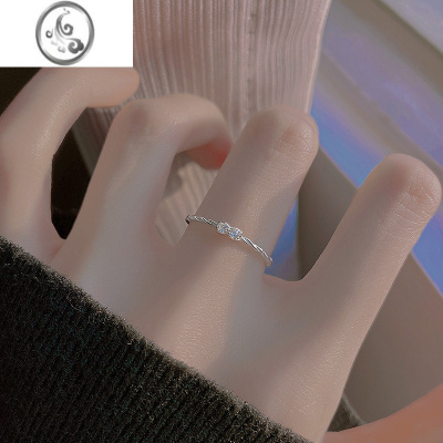 JiMi925银银细款戒指女轻奢指环小众设计高级感食指戒开口戒子温柔款