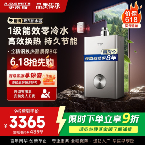 AO史密斯佳尼特蓝鲸TJ3 1级能效 16L零冷水燃气热水器 不锈钢换热器包8年专利CO防护系统 JSLQ28-TJ3