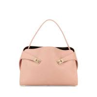 Ferragamo女款牛皮大号柔软手提托特包金属扣时尚通勤手拿斜挎两用包