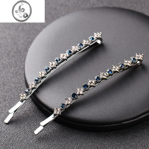 JiMi边夹水钻妈妈大发卡侧边发夹一字夹大号简约镶钻卡子女碎发刘海夹