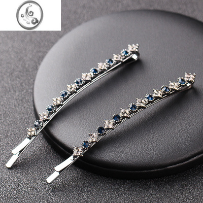 JiMi边夹水钻妈妈大发卡侧边发夹一字夹大号简约镶钻卡子女碎发刘海夹