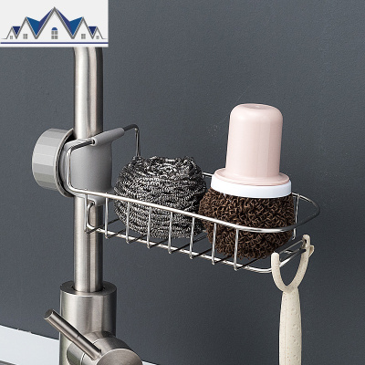 厨房收纳不锈钢水龙头置物架沥水架水架沥水篮用品家用大全 三维工匠