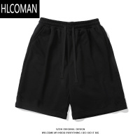 HLCOMAN欧美潮牌纯色运动短裤男夏季高街宽松百搭休闲抽绳阔腿青年五分裤