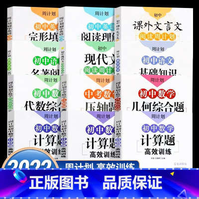 [语文]全套 八年级/初中二年级 [正版]周计划初中语文数学英语计算题专项训练七八九年级中考必刷题初一二三基础知识现代文