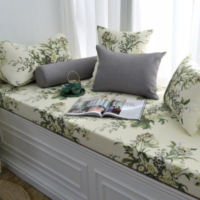 家柏饰(CORATED)高密度海绵飘窗垫窗台垫定做沙发垫北欧阳台垫榻榻米可机卡座 花1号色 5cm飘窗垫