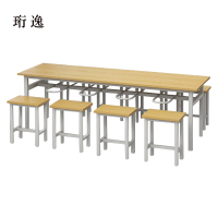 珩逸餐桌8人学校食堂小吃店快餐桌椅饭堂防火板桌2200*600*750