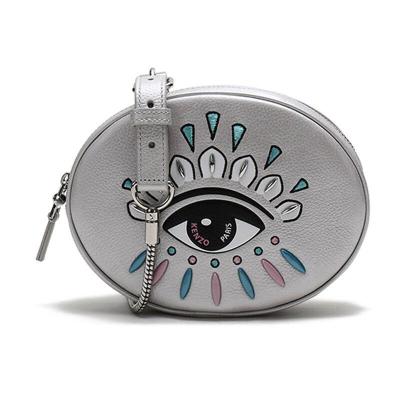 KENZO高田贤三女款牛皮单肩包胸包腰包FA52SA605L23AG-银色眼睛图案