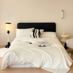 雅鹿 加厚兔毛绒毛毯 白色 1.8*2.0m