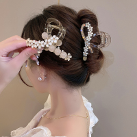 琉璃花朵抓夹高级感发饰女后脑勺盘发鲨鱼夹子发夹中号发卡头饰送女朋友老婆情人节七夕生日礼物