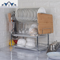 三层碗架沥水架厨房置物架晾盘放碗碟箱控水家用餐具碗筷收纳盒 三维工匠