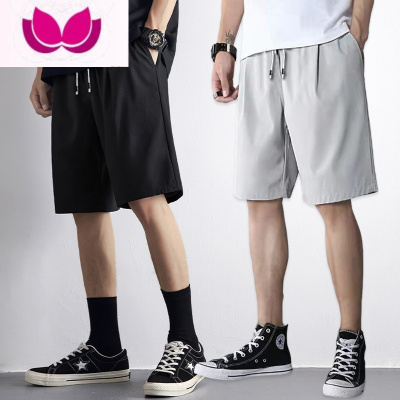 七斓夏季新款外穿篮球运动短裤男ins薄款速干冰丝裤子宽松休闲五分裤
