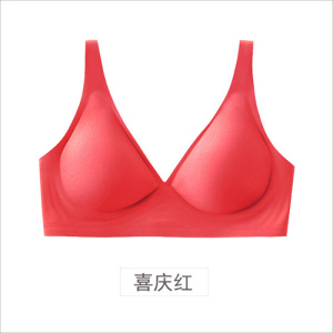 舒适无痕内衣女深V性感无钢圈小胸聚拢调整型软支撑果冻文胸胸罩