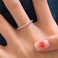 s925纯银蝴蝶结极细戒指轻奢小众设计开口食指戒女配饰高级感送女朋友老婆情人节七夕生日礼物