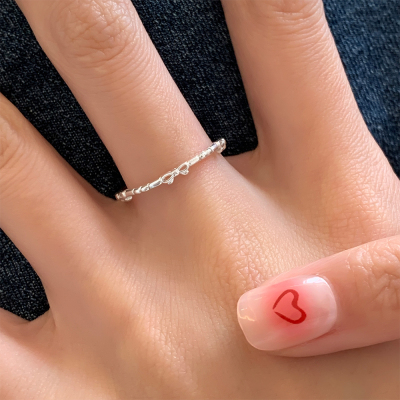 s925纯银蝴蝶结极细戒指轻奢小众设计开口食指戒女配饰高级感送女朋友老婆情人节七夕生日礼物