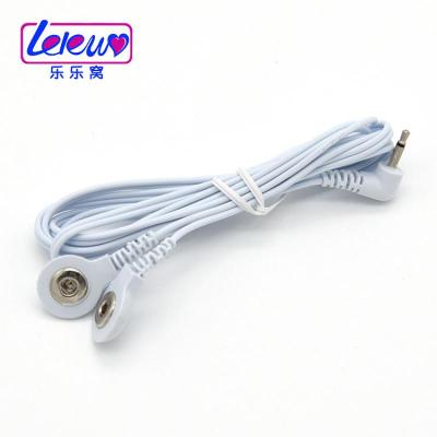 乐乐窝2头扣线-成人情趣用品游戏玩具电击潮器男用女用自玩慰器配件白色