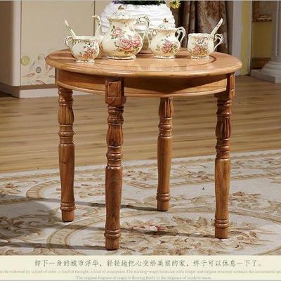 圆形中式 原木色阳台茶几 小圆桌咖啡桌洽谈桌437 HC-437