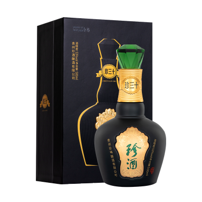 珍酒酒厂自营-珍三十白酒53度酱香型白酒礼盒500ml商务送礼陈年收藏老酒纯粮食酒