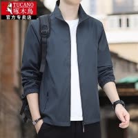 啄木鸟翻领夹克男百搭春季款运动外套男士长袖外套宽松防风休闲男