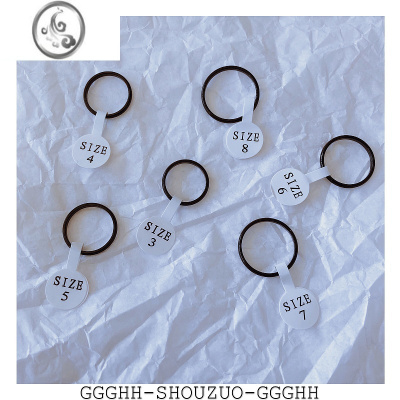 JiMiins戒指女关节戒黑色尾戒小指网红不锈钢圆圈简约个性钛钢戒指女