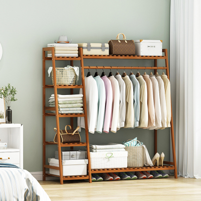 衣架落地简易卧室防尘小收纳间挂帽服包家用实木置物柜子简约现代