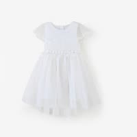 [1件3.5折]铅笔俱乐部童装2025夏装新款女小童连衣裙儿童网纱裙小宝宝公主裙