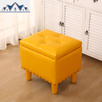 欧美式多功能储物凳子家用收纳换鞋方凳简约现代皮艺搁脚客厅沙发 三维工匠收纳凳