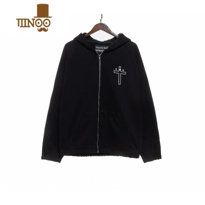YANXUerd忧郁的富二代标语字母拉链卫衣连帽高街情侣潮牌外套衫