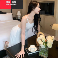 YIBUSHENG纯欲风三亚海边旅行优雅设计露背气质吊带连衣裙季中长款沙滩裙