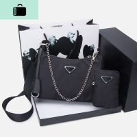 腋下包女士法棍包牛津布尼龙三合一2020新款ins风韩版百搭斜挎包NEW LAKE 黑色女斜挎包