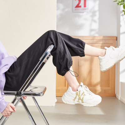 [1折价39.9元,叠加优惠券]唐狮松紧腰女裤大口袋侧边拼块束脚裤女运动裤休闲裤女士休闲裤卫裤