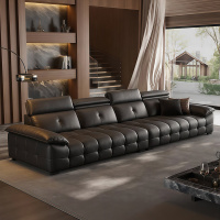 意式轻奢高靠劳伦斯真皮沙发头层牛皮沙发简约极简皮沙发现代直排