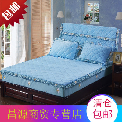 加厚夹棉法莱绒床笠单件法兰绒珊瑚绒床罩防滑保护床垫套1.8m米床w