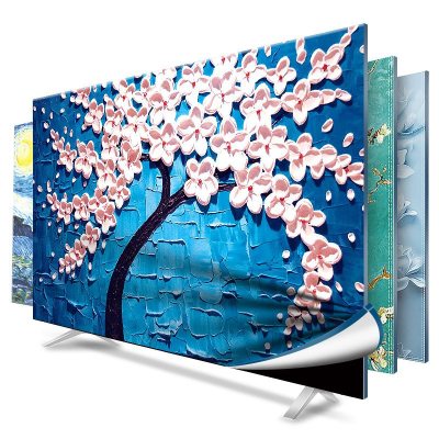 幸福派电视罩防尘罩套简约现代曲面电视机罩挂式液晶客厅37英寸50英寸盖041发财树237-39寸（93*60cm）