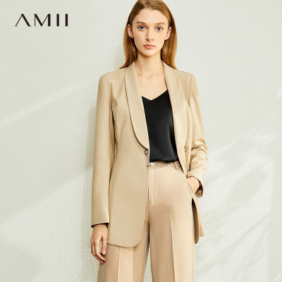 Amii极简OL风通勤时尚气质西装2020春季新款修身显瘦休闲小外套女